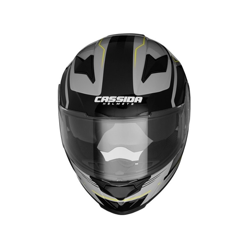 Integralny kask motocyklowy Cassida Apex Fusion szaro-czarno-fluo żółty wyprzedaż