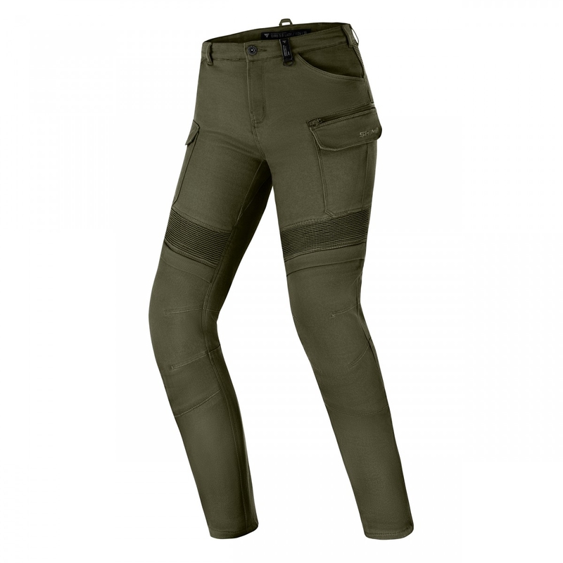 Damskie, rozszerzone spodnie motocyklowe Shima Giro 3.0 w kolorze khaki