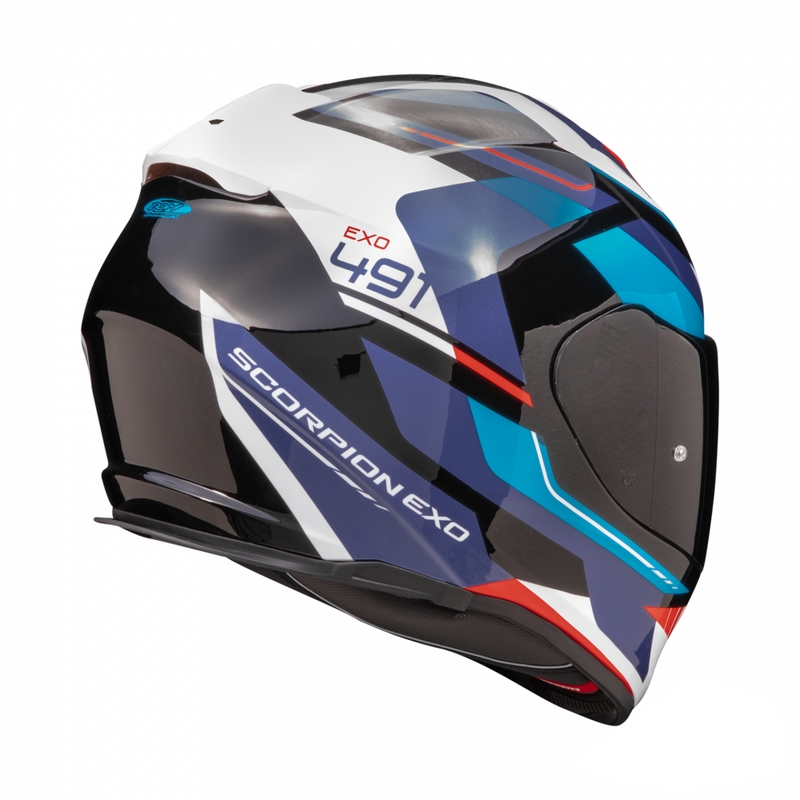 Kask motocyklowy integralny Scorpion EXO-491 Abilis czarno-niebiesko-czerwony