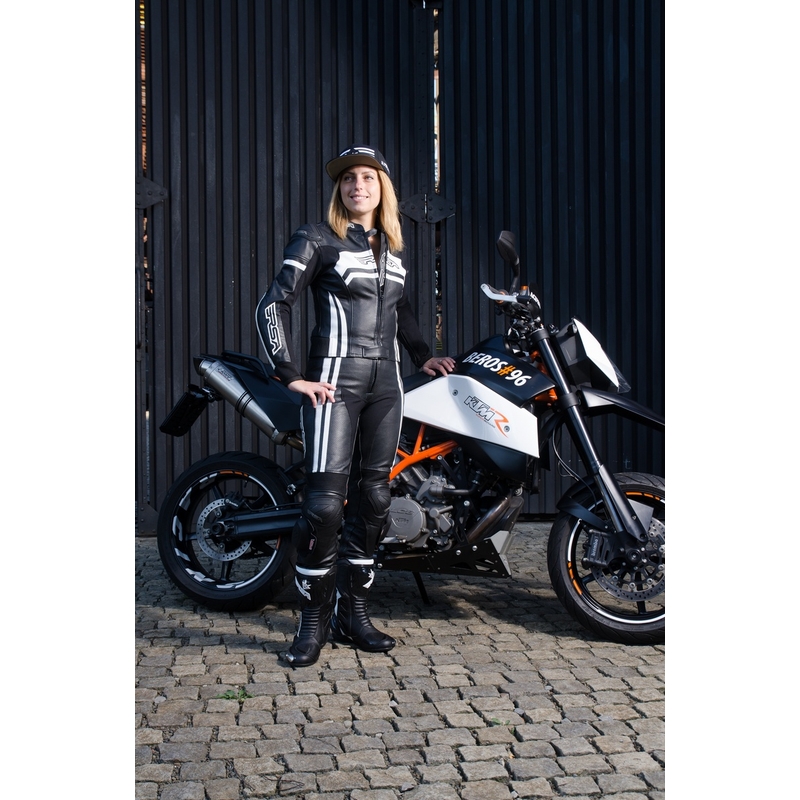 Damski kombinezon motocyklowy RSA Virus czarno - biały wyprzedaż