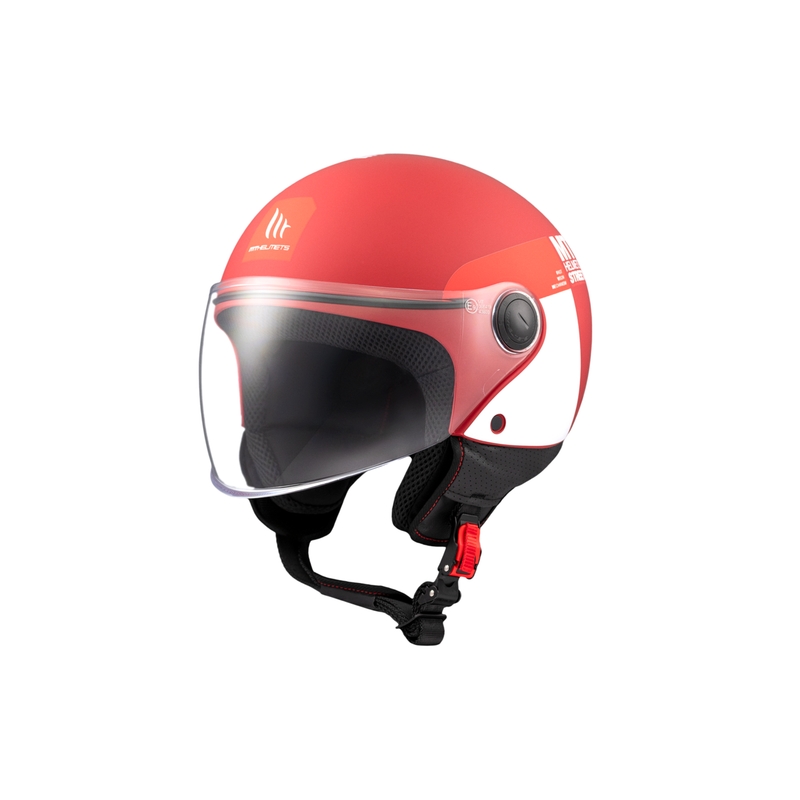 Kask motocyklowy otwarty MT STREET INBOARD C5 matowo czerwono-biały
