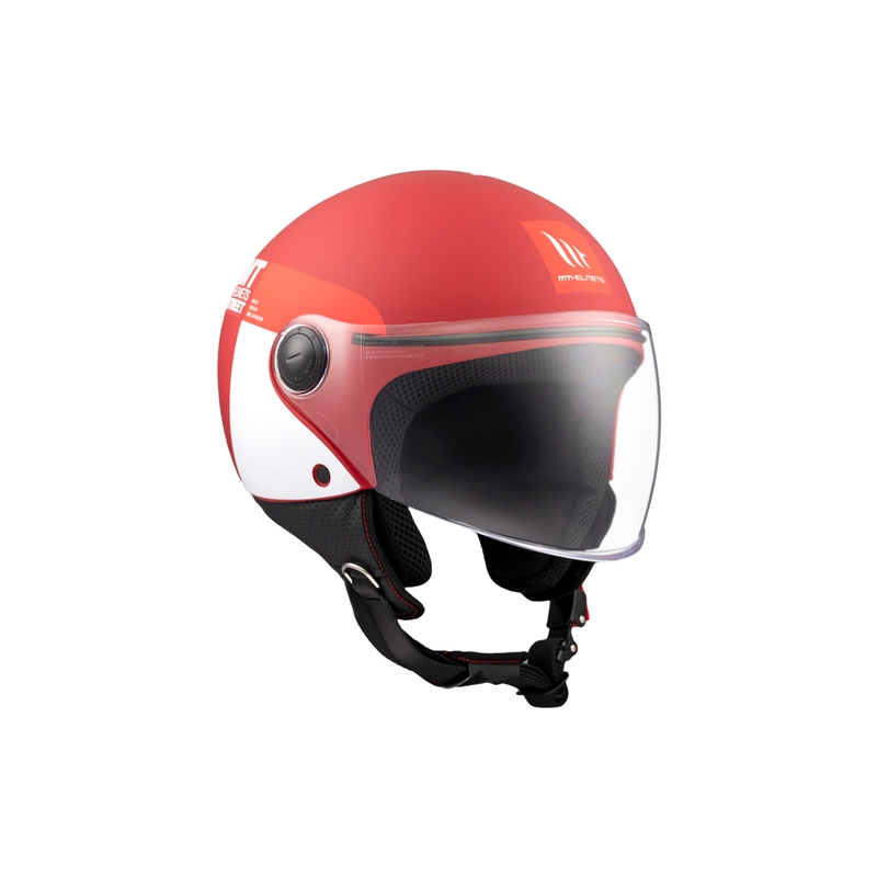 Kask motocyklowy otwarty MT STREET INBOARD C5 matowo czerwono-biały