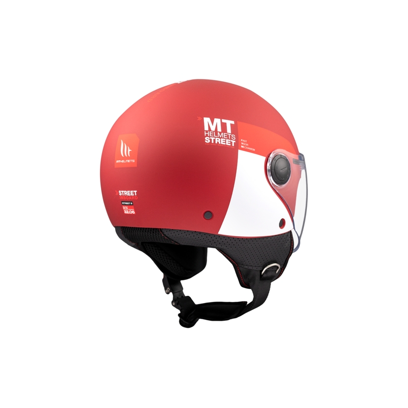 Kask motocyklowy otwarty MT STREET INBOARD C5 matowo czerwono-biały