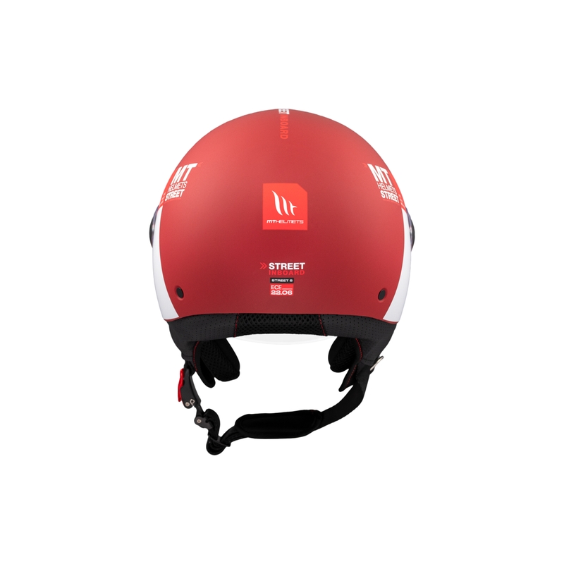 Kask motocyklowy otwarty MT STREET INBOARD C5 matowo czerwono-biały