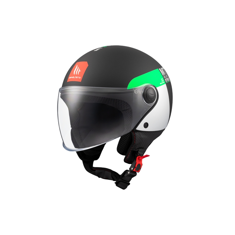 Kask motocyklowy otwarty MT STREET INBOARD D6 matowy czarno-zielony