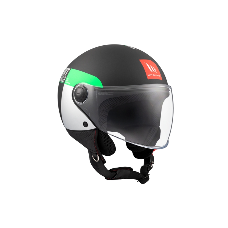 Kask motocyklowy otwarty MT STREET INBOARD D6 matowy czarno-zielony