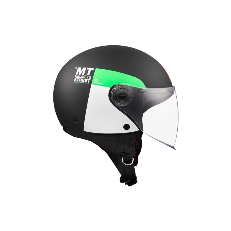 Kask motocyklowy otwarty MT STREET INBOARD D6 matowy czarno-zielony