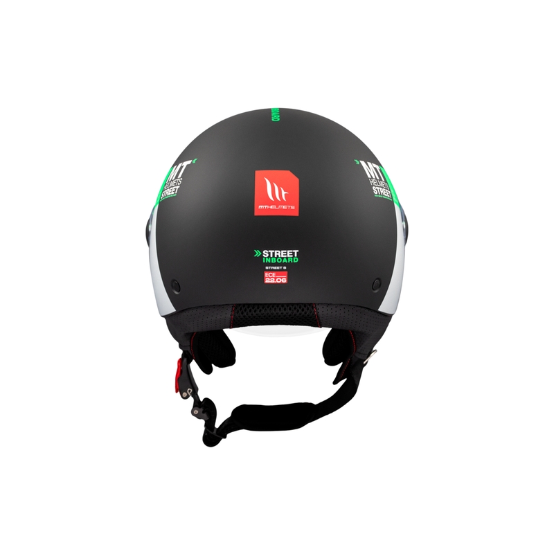 Kask motocyklowy otwarty MT STREET INBOARD D6 matowy czarno-zielony