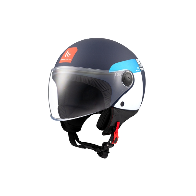 Kask motocyklowy otwarty MT STREET INBOARD C7 matowo niebiesko-biały