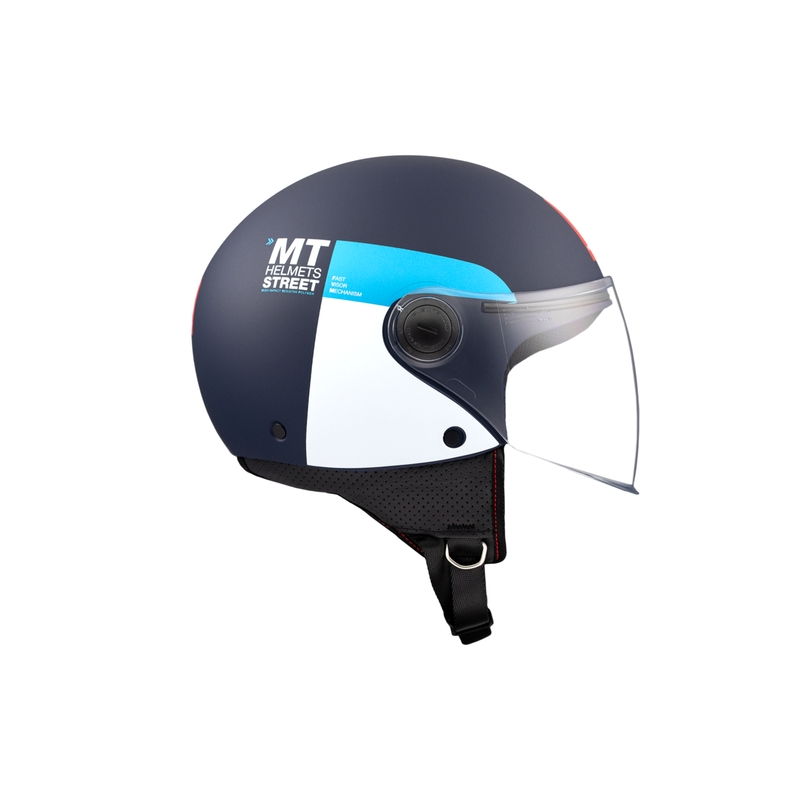 Kask motocyklowy otwarty MT STREET INBOARD C7 matowo niebiesko-biały