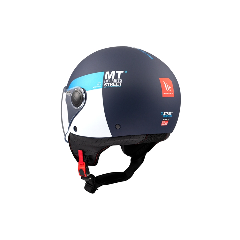 Kask motocyklowy otwarty MT STREET INBOARD C7 matowo niebiesko-biały