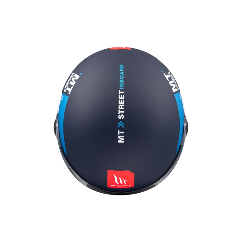 Kask motocyklowy otwarty MT STREET INBOARD C7 matowo niebiesko-biały
