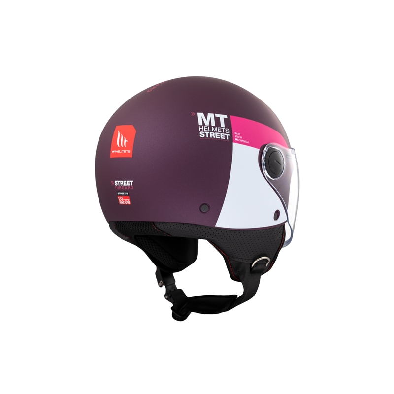 Kask motocyklowy otwarty MT STREET INBOARD C8 matowy fioletowo-różowy