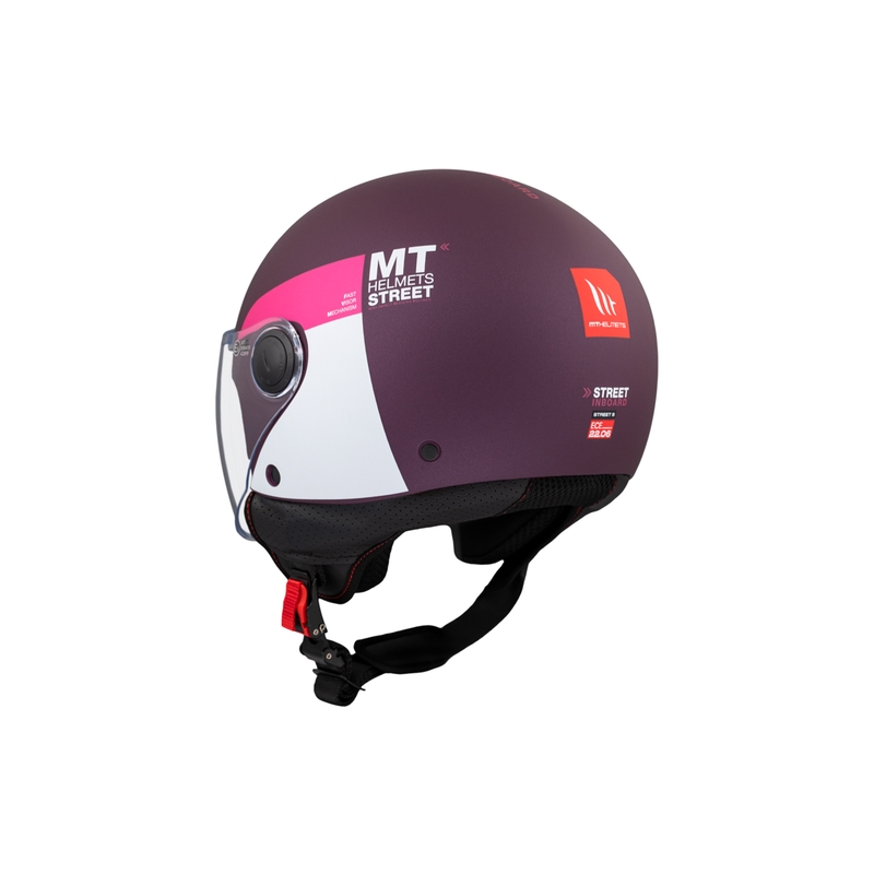 Kask motocyklowy otwarty MT STREET INBOARD C8 matowy fioletowo-różowy