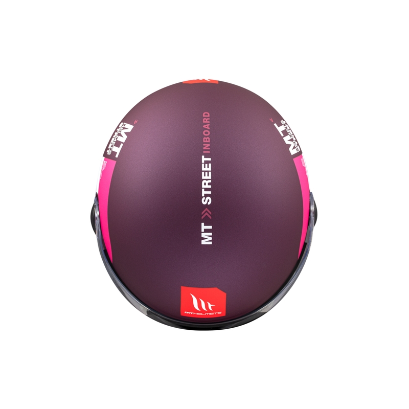 Kask motocyklowy otwarty MT STREET INBOARD C8 matowy fioletowo-różowy