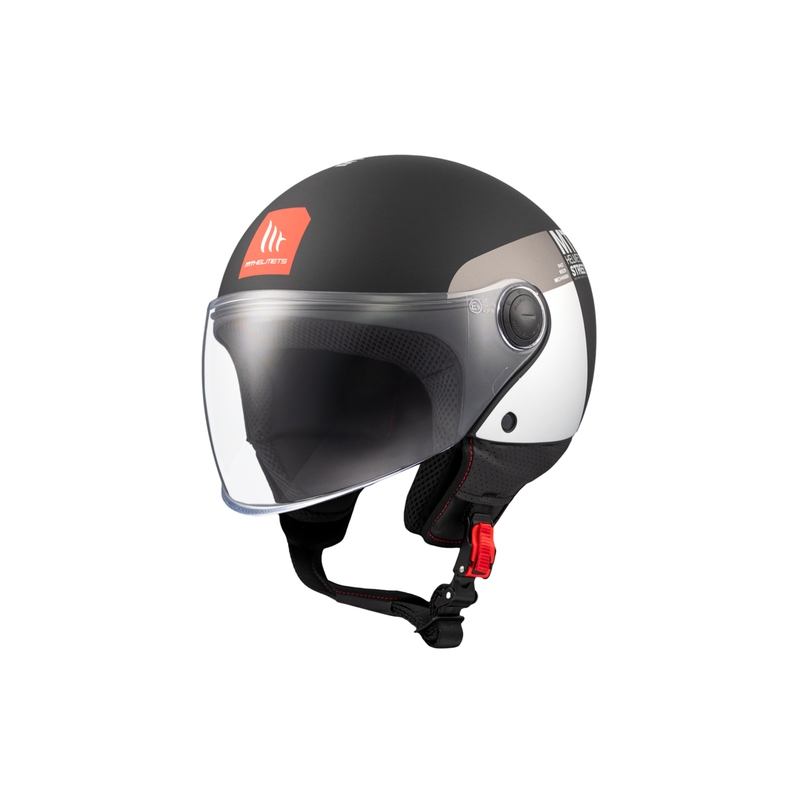 Kask motocyklowy otwarty MT STREET INBOARD D2 matowy czarno-srebrny