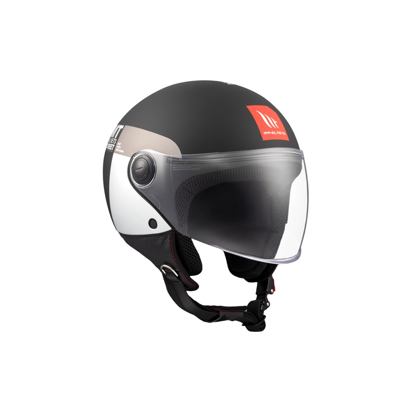 Kask motocyklowy otwarty MT STREET INBOARD D2 matowy czarno-srebrny