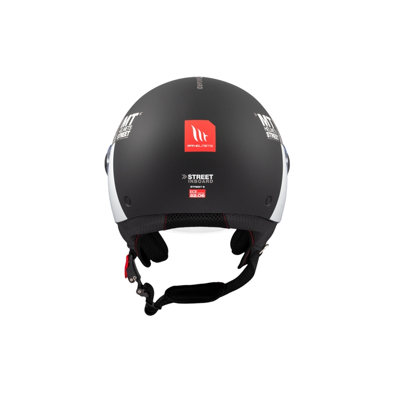 Kask motocyklowy otwarty MT STREET INBOARD D2 matowy czarno-srebrny