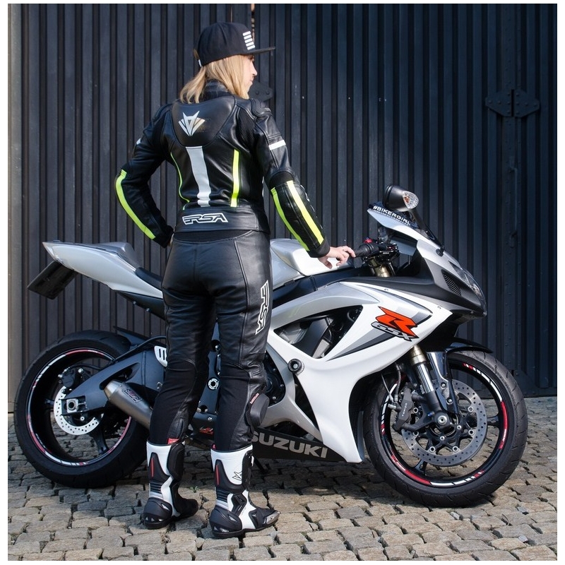 Damski kombinezon motocyklowy RSA Virus czarno-biało-fluo żółty wyprzedaż