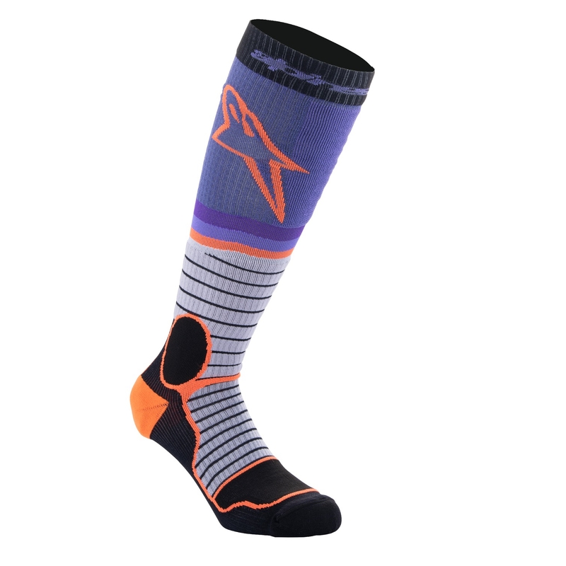 Skarpety Alpinestars MX PRO czarno-szaro-fioletowo-pomarańczowe