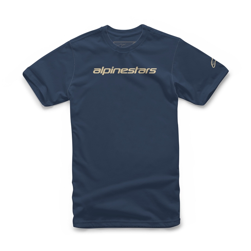 Koszulka Alpinestars Linear Wordmark w kolorze niebiesko-beżowym