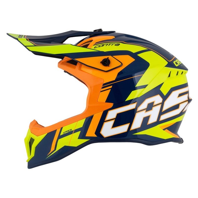 Kask motocrossowy Cassida Cross Pro 2 Contra fluo żółto-pomarańczowo-niebieski