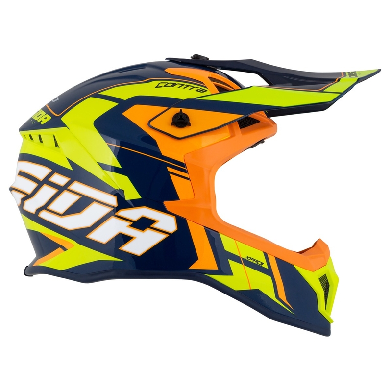 Kask motocrossowy Cassida Cross Pro 2 Contra fluo żółto-pomarańczowo-niebieski