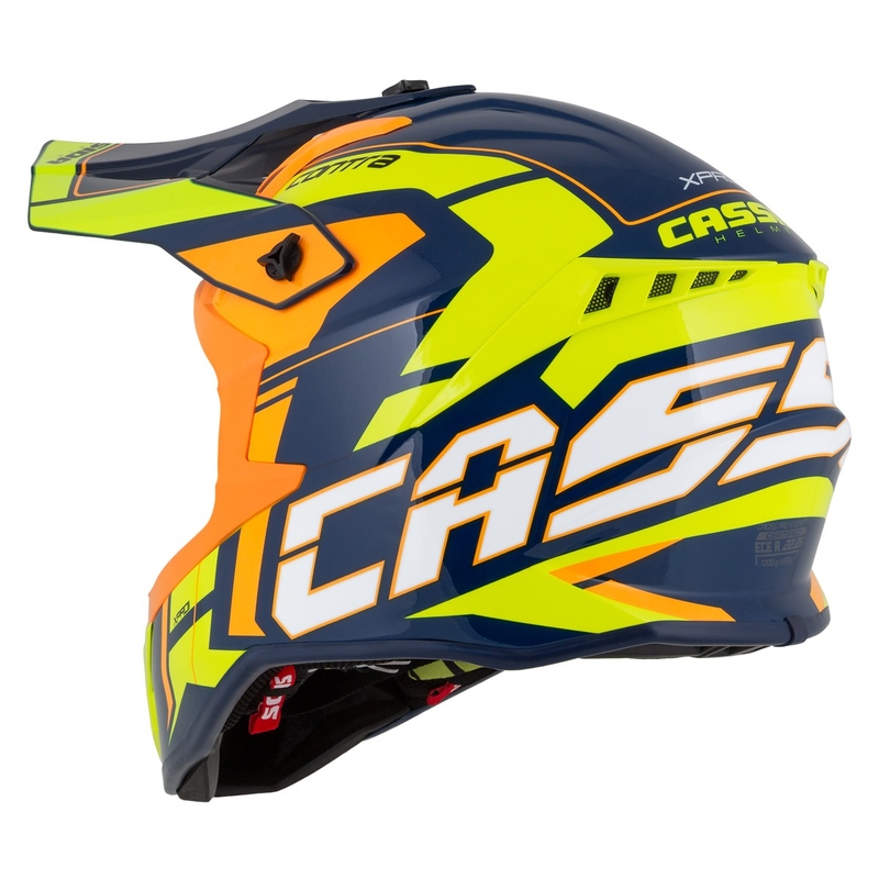 Kask motocrossowy Cassida Cross Pro 2 Contra fluo żółto-pomarańczowo-niebieski