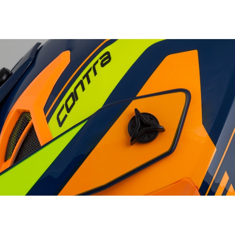 Kask motocrossowy Cassida Cross Pro 2 Contra fluo żółto-pomarańczowo-niebieski