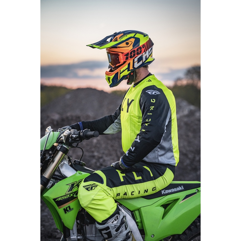 Kask motocrossowy Cassida Cross Pro 2 Contra fluo żółto-pomarańczowo-niebieski