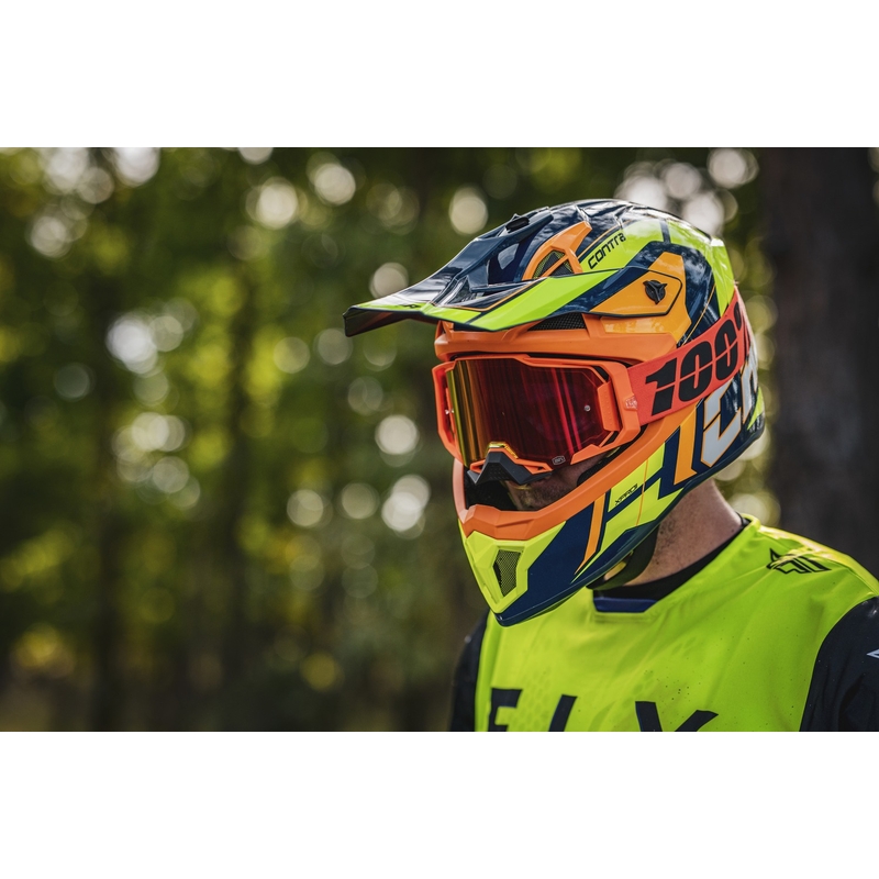 Kask motocrossowy Cassida Cross Pro 2 Contra fluo żółto-pomarańczowo-niebieski