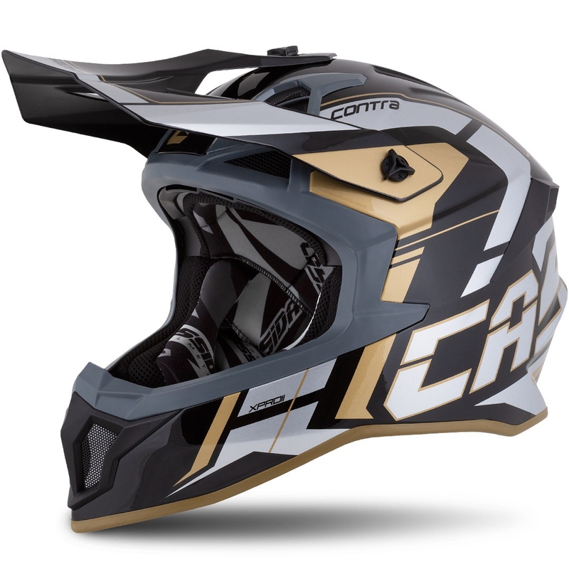 Kask motocrossowy Cassida Cross Pro 2 Contra złoty perłowo-szaro-czarny