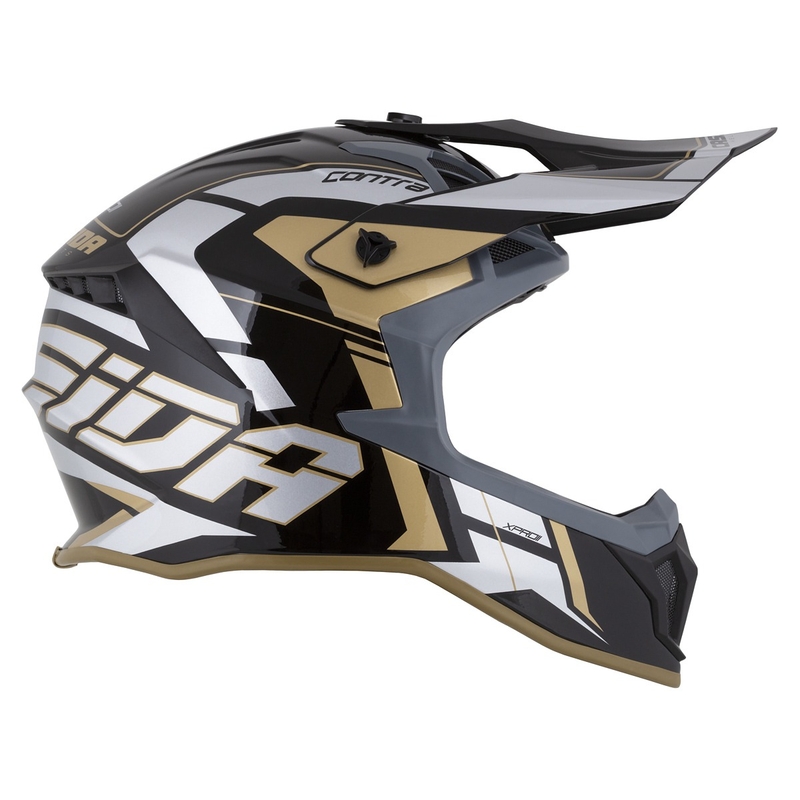Kask motocrossowy Cassida Cross Pro 2 Contra złoty perłowo-szaro-czarny