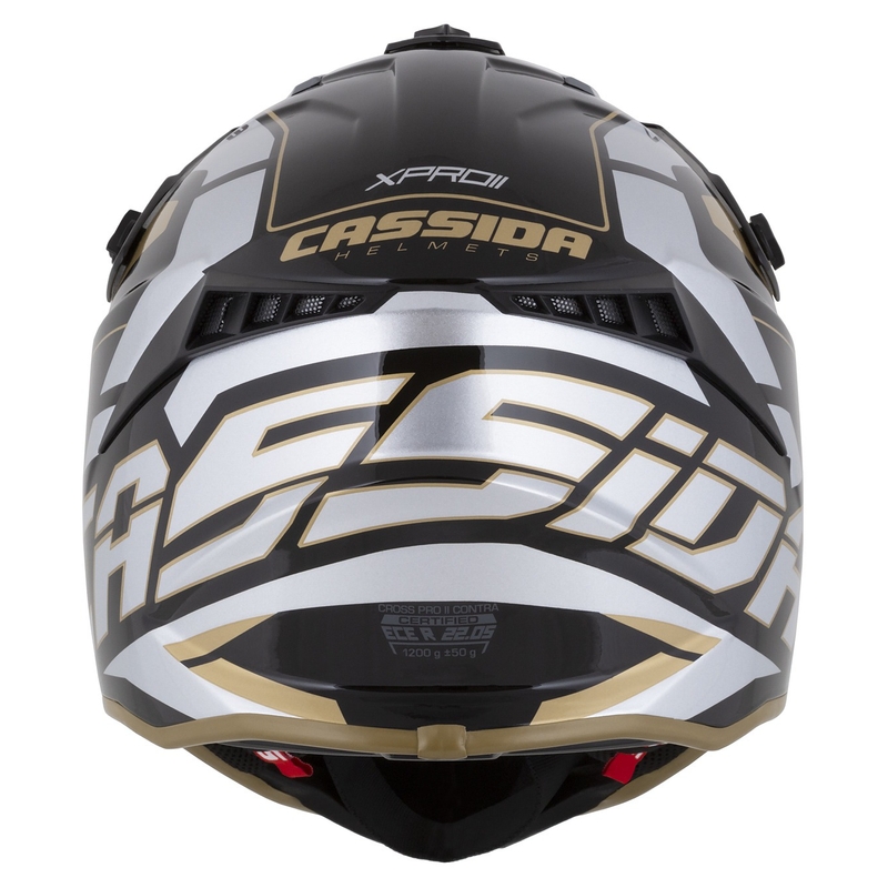 Kask motocrossowy Cassida Cross Pro 2 Contra złoty perłowo-szaro-czarny
