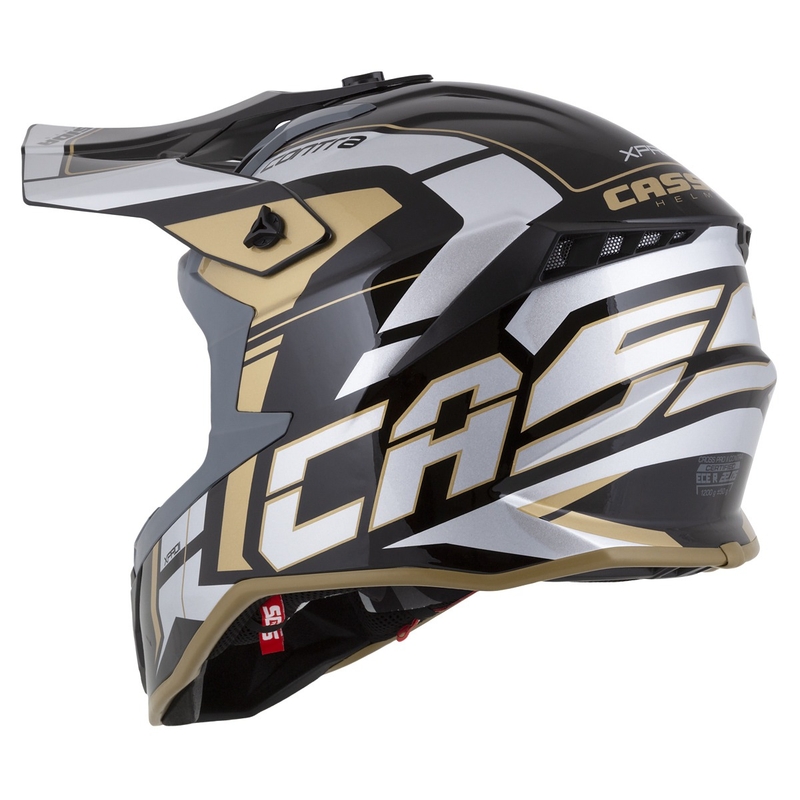 Kask motocrossowy Cassida Cross Pro 2 Contra złoty perłowo-szaro-czarny