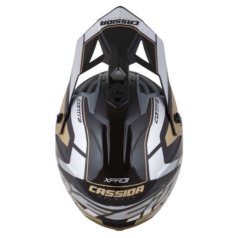 Kask motocrossowy Cassida Cross Pro 2 Contra złoty perłowo-szaro-czarny