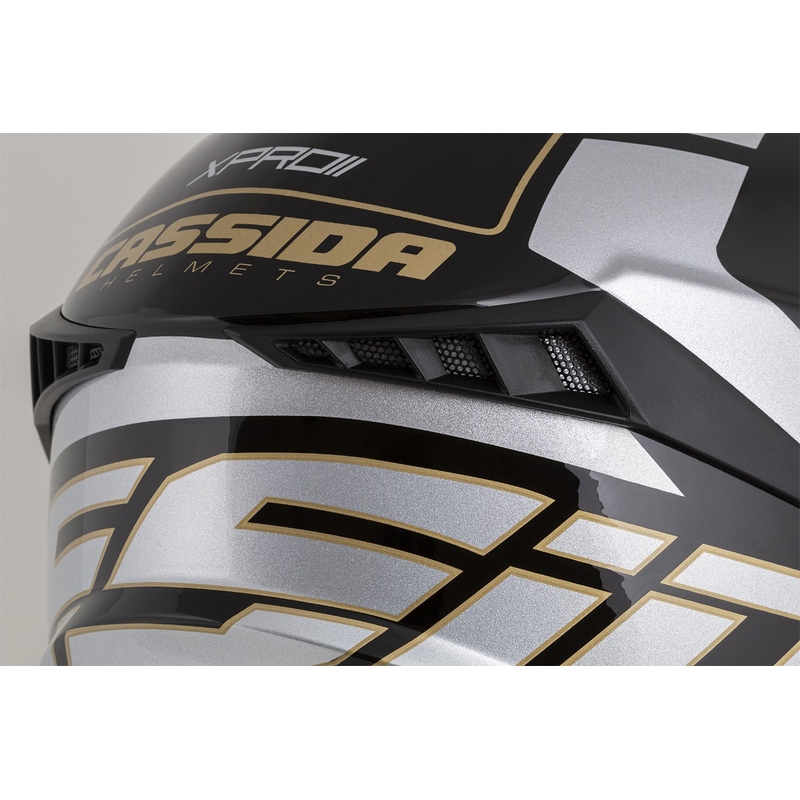 Kask motocrossowy Cassida Cross Pro 2 Contra złoty perłowo-szaro-czarny