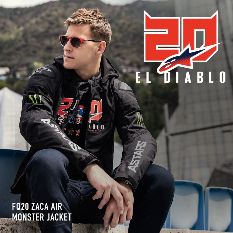 Kurtka motocyklowa Alpinestars Zaca Air Monster FQ20 w kolorze czarno-czerwono-niebieskim-biało-zielonym