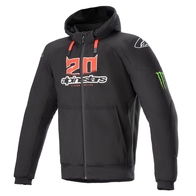 Kurtka motocyklowa Alpinestars Chrome Ignition Monster FQ20 w kolorze czarno-czerwono-biało-zielonym
