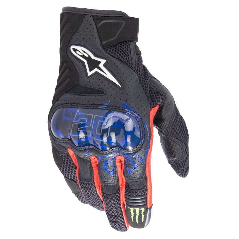 Rękawiczki motocyklowe Alpinestars SMX-1 Air 2 Monster FQ20 Czarno-Czerwono-Niebiesko-Biało-Zielone