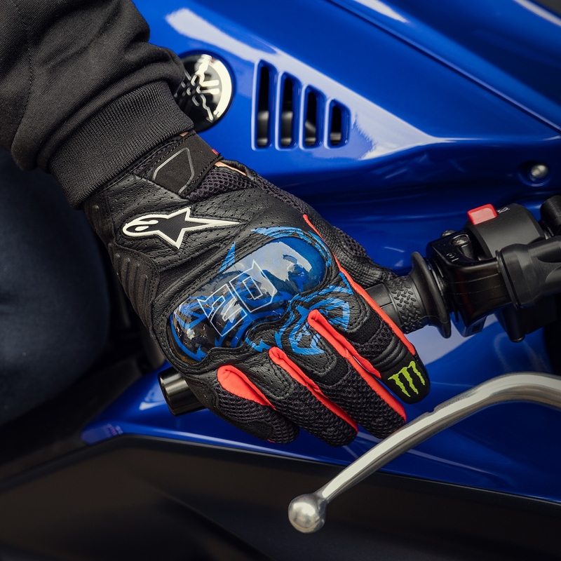 Rękawiczki motocyklowe Alpinestars SMX-1 Air 2 Monster FQ20 Czarno-Czerwono-Niebiesko-Biało-Zielone