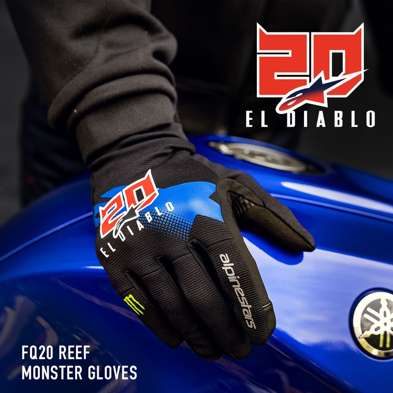 Rękawiczki motocyklowe Alpinestars Reef Monster FQ20 czarno-czerwono-niebiesko-biało-zielone