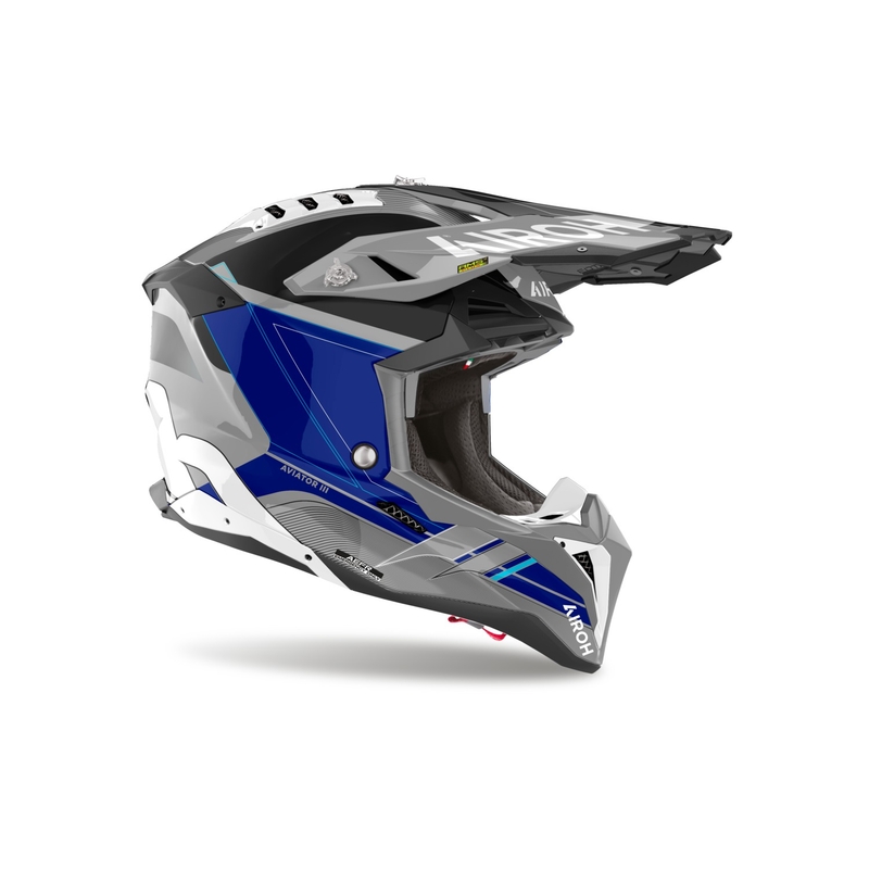 Kask Motocrossowy Airoh Aviator 3 Sabre 2024 Błyszczący Niebieski