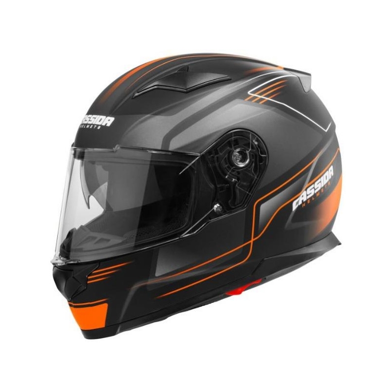 Integralny kask motocyklowy Cassida Apex Fusion czarno-pomarańczowo-biały wyprzedaż