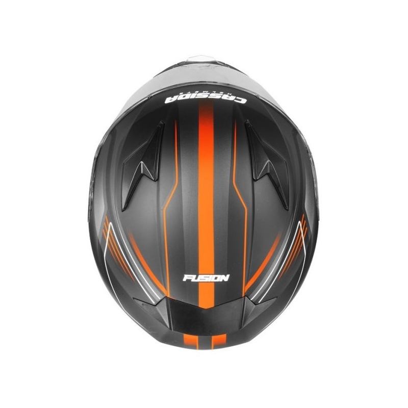 Integralny kask motocyklowy Cassida Apex Fusion czarno-pomarańczowo-biały wyprzedaż