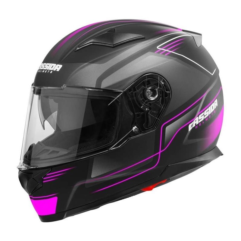 Integralny kask motocyklowy Cassida Apex Fusion czarno-różowo-biały