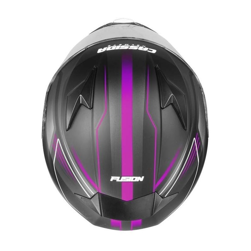 Integralny kask motocyklowy Cassida Apex Fusion czarno-różowo-biały