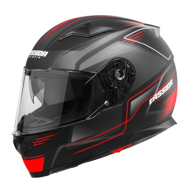 Integralny kask motocyklowy Cassida Apex Fusion czarno-fluo czerwony wyprzedaż
