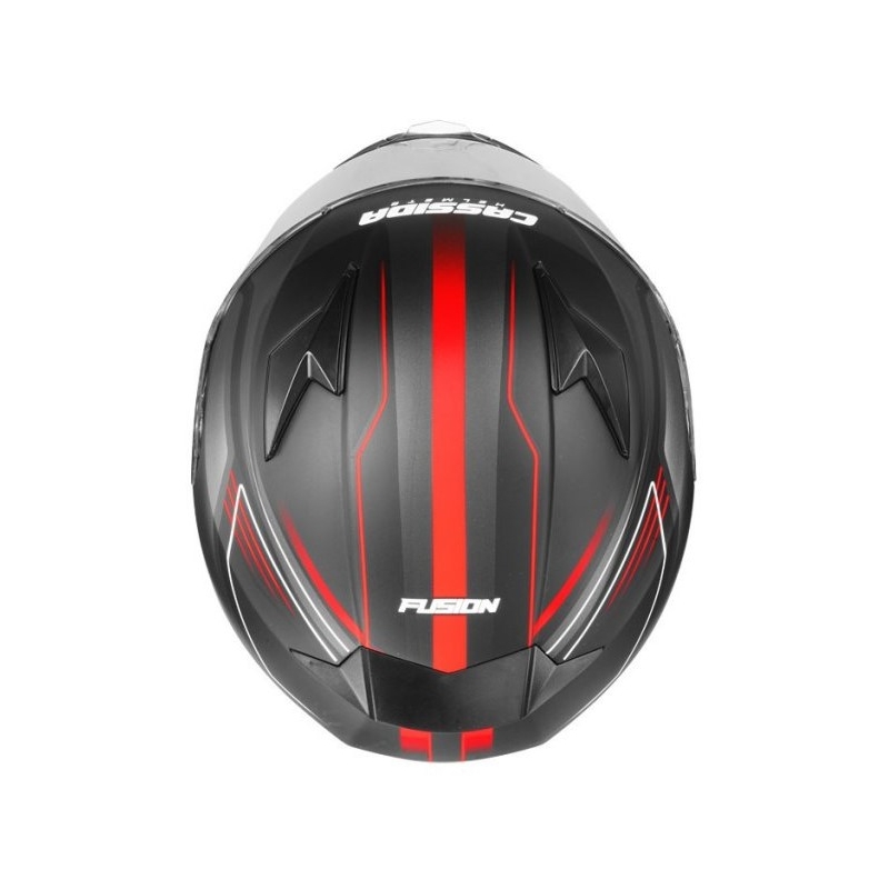 Integralny kask motocyklowy Cassida Apex Fusion czarno-fluo czerwony wyprzedaż