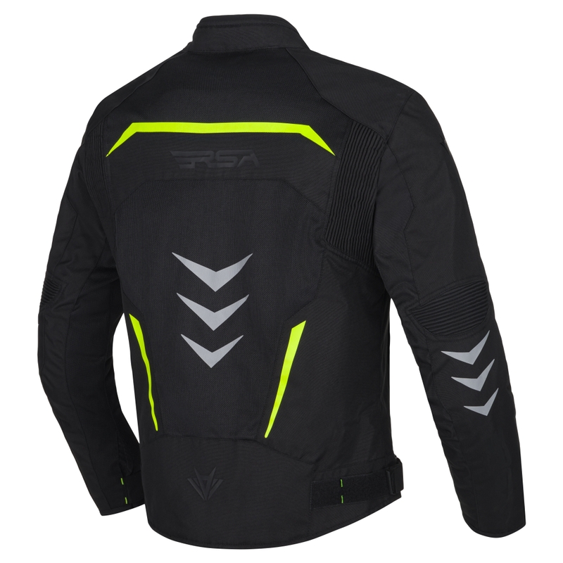 Kurtka motocyklowa RSA Runway czarno-fluo żółta - II. jakość